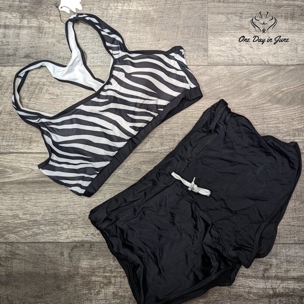 ODIJ Racerback Crop Top Boy Short Bikini Size L